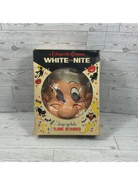 VTG  Collegeville Popeye Halloween Costume & Mask Med 8-10 White For Nite CIB